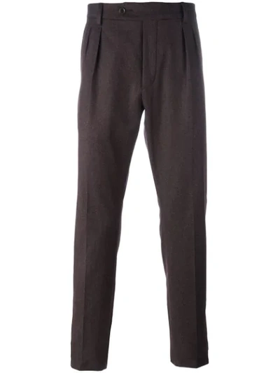 Gucci Tapered Pleat Detail Trousers In Pink