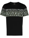 Fendi Men's Ff Camo-stripe Graphic T-shirt In Black