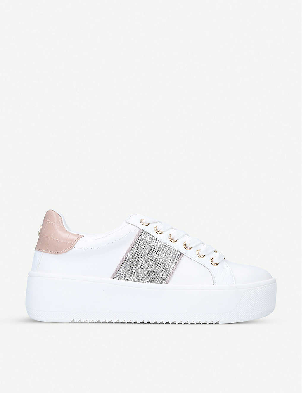 kurt geiger white platform trainers