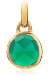 Monica Vinader Siren Mini 18ct Rose Gold-plated Vermeil Silver And Green Onyx Pendant