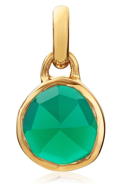 Monica Vinader Siren Mini 18ct Rose Gold-plated Vermeil Silver And Green Onyx Pendant