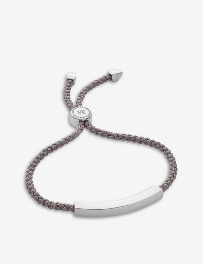 Monica Vinader Linear Sterling-silver Friendship Bracelet In Grey