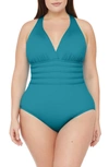 La Blanca Island Goddess One-piece Swimsuit In Caribbean Current