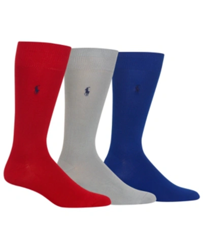 Polo Ralph Lauren Super Soft Flat Knit Socks - Pack Of 3 In Red