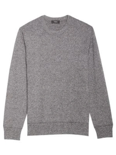 Theory Hilles Cashmere Crewneck Sweater In Grey Mix