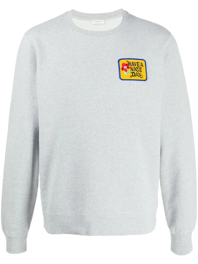 Sandro Have A Nice Day Embroidered Sweatshirt In Grey
