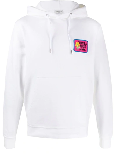 Sandro Have A Nice Day Embroidered Hooded Sweatshirt In White