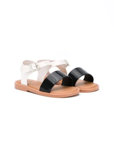 Mini Melissa Mar Glitter Jelly Sandal In Black/ White