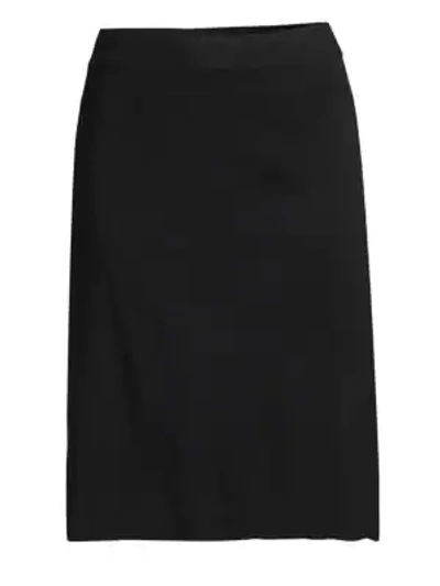 Misook Contrast-stitched Skirt In Black/white
