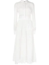 Alice And Olivia Anaya Collared Tiered Dress In Off White