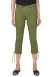 Nydj Capri Jeans W/ Drawcord Hem In Olivine