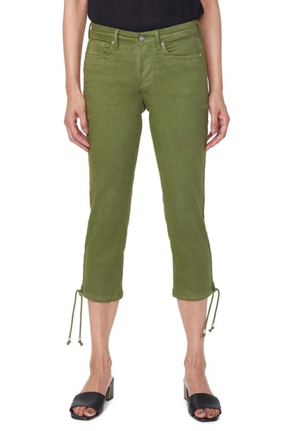 Nydj Capri Jeans W/ Drawcord Hem In Olivine