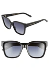 The Marc Jacobs 53mm Square Sunglasses In Black/ Dark Grey