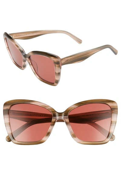 Rebecca Minkoff 55mm Cat Eye Sunglasses In Brown Horn/ Brown