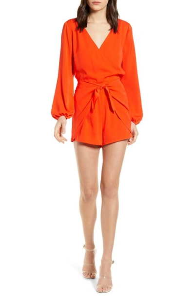 Cupcakes And Cashmere Gideon Satin Romper In Red Hots