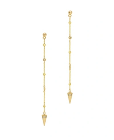 Ettika Linear Spike Chain Drop Earrings In Gold