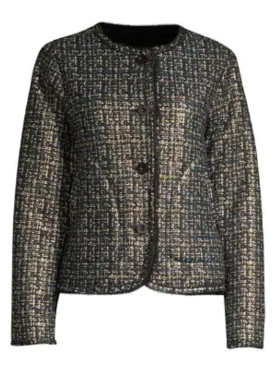 Adrienne Landau Women's Little Shearling Tweed-print Jacket In Neutral