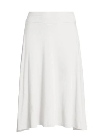 Joan Vass, Plus Size Women's A-line Midi Skirt In White
