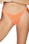 Bound By Bond-eye The Scene High-cut Ribbed Bikini Bottoms In Neon Orange