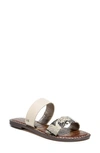 Sam Edelman Gala Two Strap Slide Sandal In Beach/ Summer Sand Leather