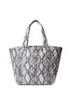 Mz Wallace Medium Metro Quilted Nylon Tote In Grey
