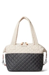 Mz Wallace Medium Sutton Bag In Mushroom Black/silver