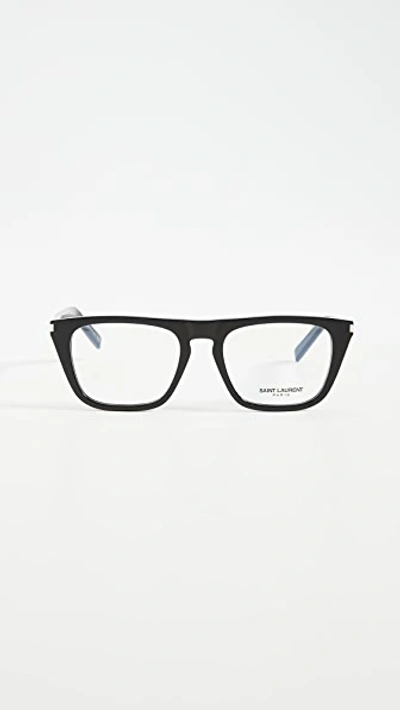 Saint Laurent Sl343 Glasses In Black/black/transparent