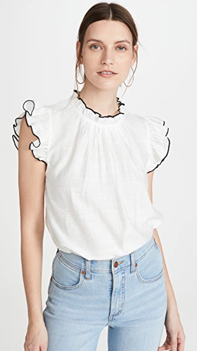 English Factory Ruffle Blouse In White