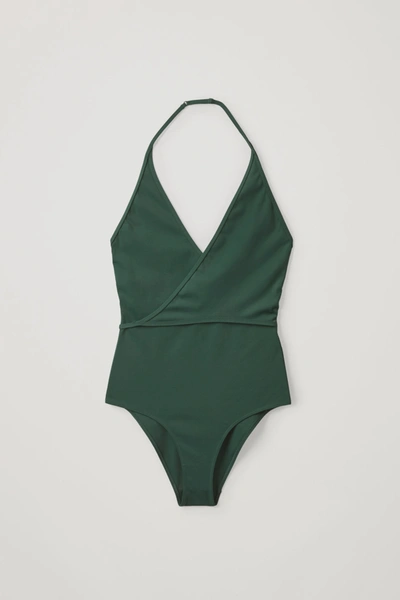 Cos Wrap-over Swimsuit In Green