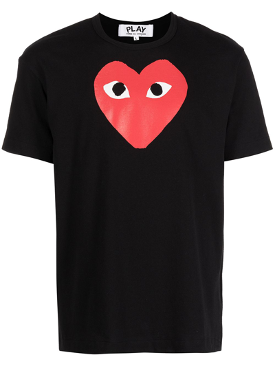 Comme Des Garçons Play Comme Des Garcons Play Heart Print T-shirt In Black