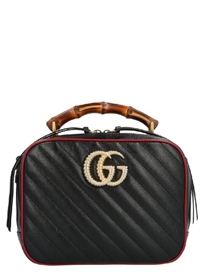 Gucci Marmont Top Handle Camera Bag In Black