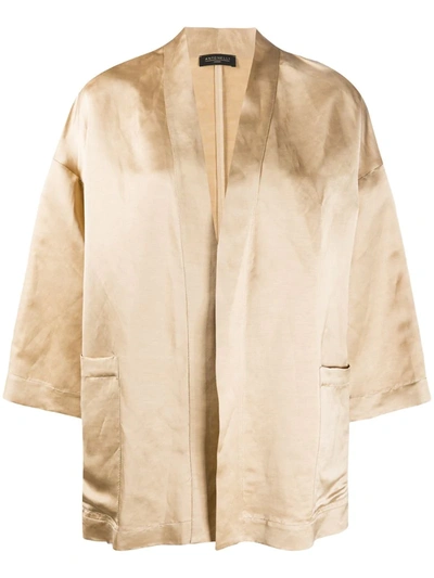 Antonelli Satin Kimono Jacket In Neutrals