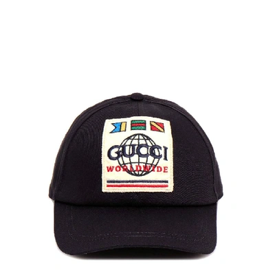 Gucci Patched Baseball Cap In Black