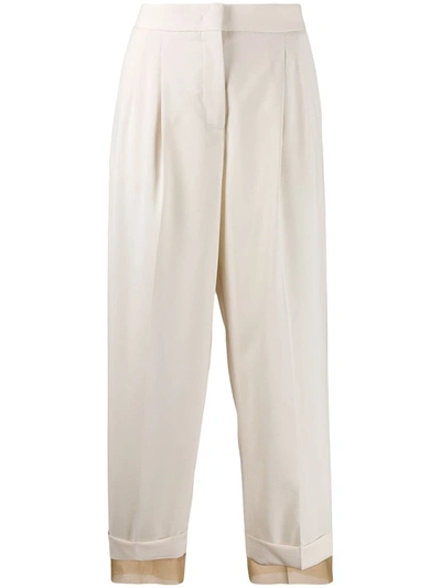 Fabiana Filippi Wool Crop Trousers In Cream