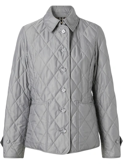 Burberry Fernleigh Thermoregulated Diamond Quilted Jacket In Grey