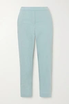 Theory Organic Linen-blend Straight-leg Pants In Sky