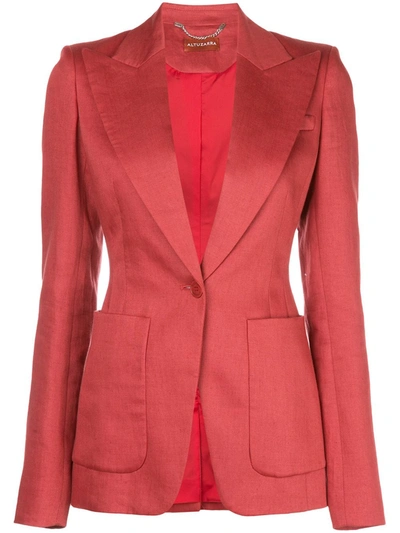 Altuzarra Elford Linen Blazer In Red