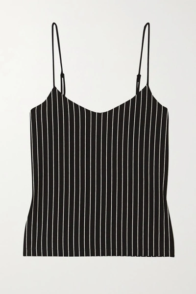 Leset Amber Pinstriped Stretch-jersey Camisole In Black