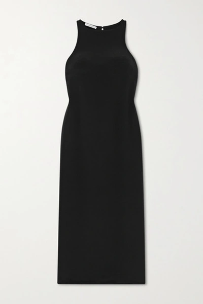 La Collection Naomi Silk Midi Dress In Black