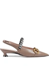 Gucci Women's Leather Pump With Horsebit In Neutrals