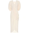 Johanna Ortiz Classic Meets Cuba Draped Wrap-effect Crepe Midi Dress In White