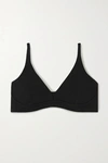 Skin Gracelynne Stretch-organic Pima Cotton-jersey Soft-cup Bra In Black