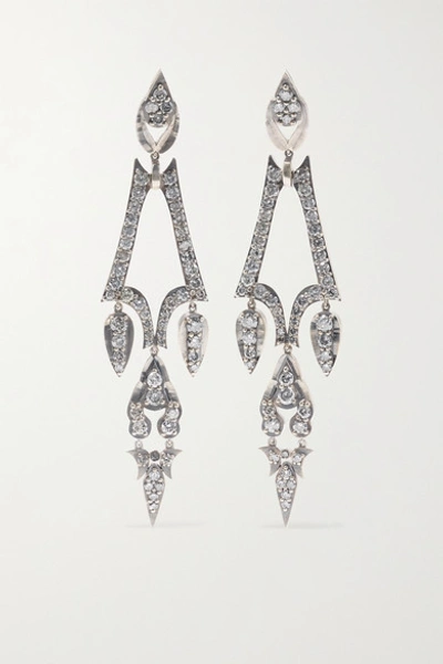 Sylva & Cie 18-karat White Gold Diamond Earrings