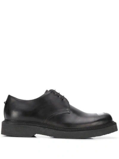 Neil Barrett Hoop-embellished Leather Derby Shoes In Black