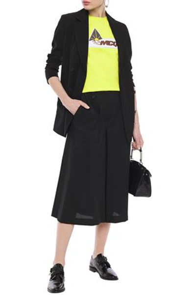 Mcq By Alexander Mcqueen Button-detailed Wool-twill Culottes In Black