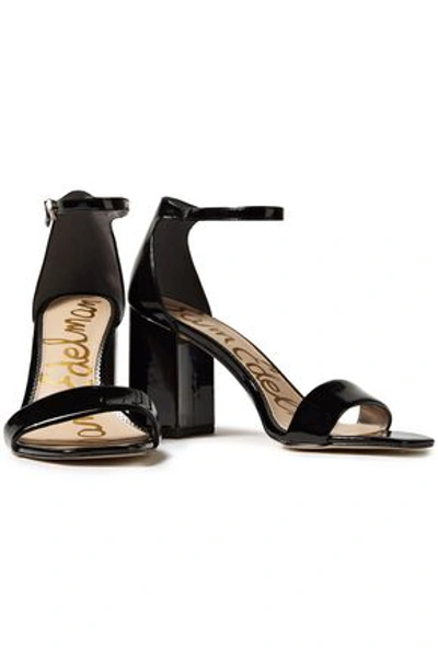 Sam Edelman Daniella Faux Patent-leather Sandals In Black