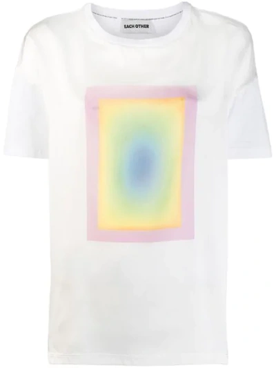 Each X Other Satin-paneled Printed Cotton-jersey T-shirt In White