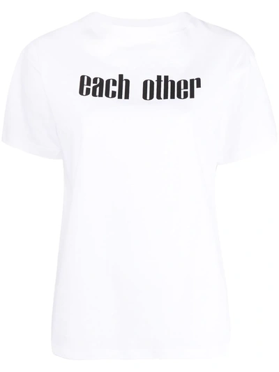 Each X Other Printed Cotton-jersey T-shirt In White