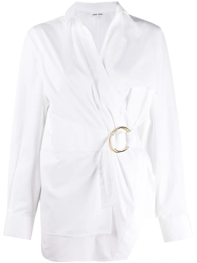 Each X Other Belted Cotton-poplin Shirt In White