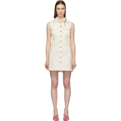 Alexa Chung Flared Cotton-corduroy Mini Dress In 002 Cream